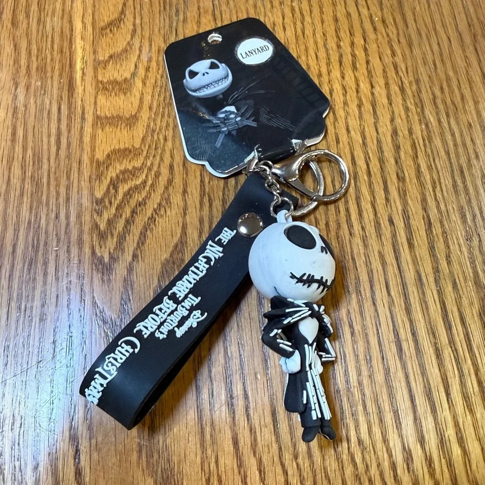 Disney Jack Skellington Nightmare Before Christmas 3D Keychain Lanyard Black